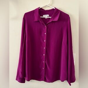 Coldwater Creek-{Size 1X(18)}-Purple Silk Blouse